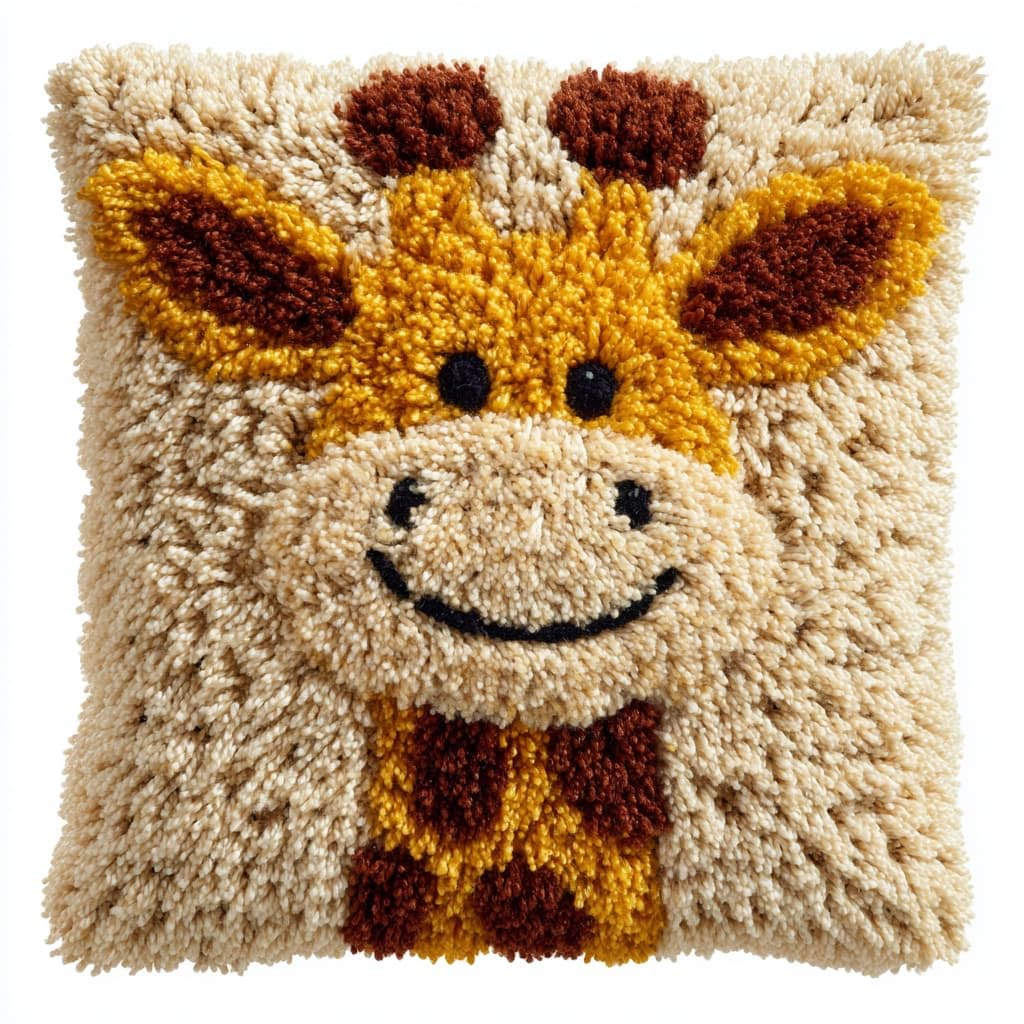 WallustrioaW Latch Hook Cushion Kits for Adults,Animal Giraffe