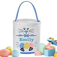 Vista 22 de Cestas de Pascua personalizadas para niños, canasta de conejo de Pascua de Touber para regalos, cestas de caza de huevos de Pascua, regalos