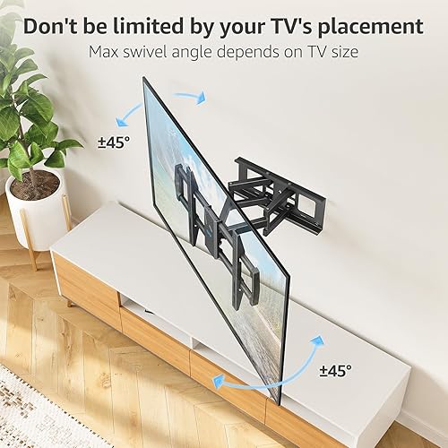 Miniatura 3 de MOUNTUP Soporte de pared para TV de movimiento completo para la mayoría de televisores de 42 a 82 pulgadas, soporte de montaje en pared con giro e