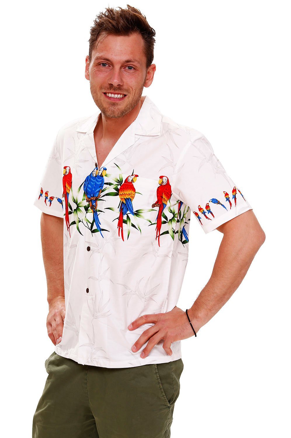 P.L.A. Pacific Legend | Camicia Hawaiana Originale | per Uomo | S - 4XL | Manica Corta | Tasca Anteriore | Hawaiian-Stampa | Auto Strada Designs