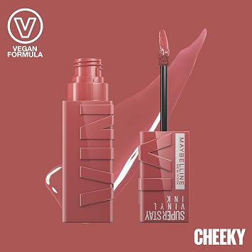 Maybelline New York Liquid Lipstick with 16 Hour Hold and Glossy Finish Super Stay Vinyl Ink No. 35 Cheeky 4.2 ml