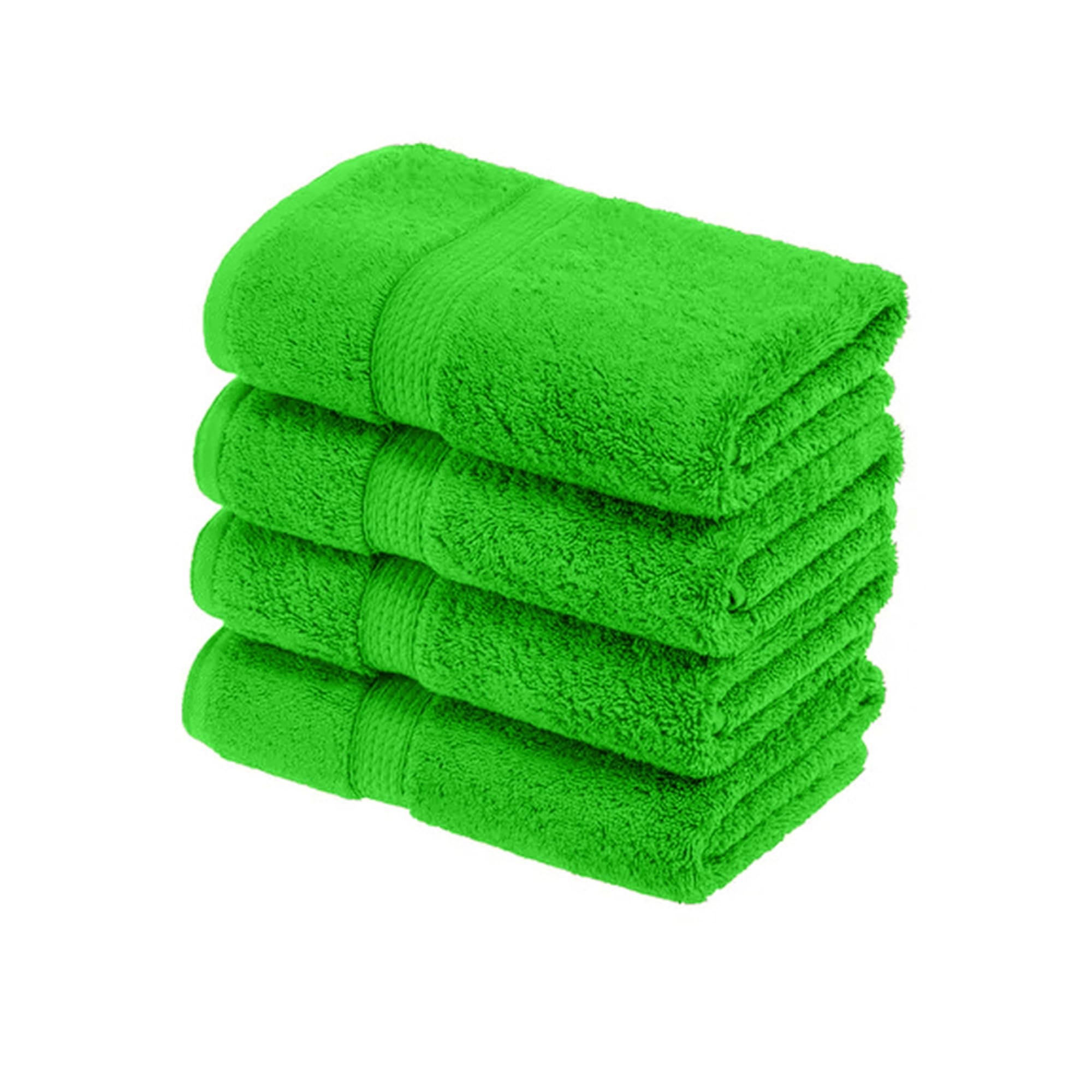 HOUSEGADS Premium Hand Towels For Bathroom & Kitchen 100% Egyptian Cotton 550 GSM Super Soft & Absorbent, Quick Dry, Hotel & Spa Quality Thick Hand Towels (50 X 80 CM) (4, Lime Green)
