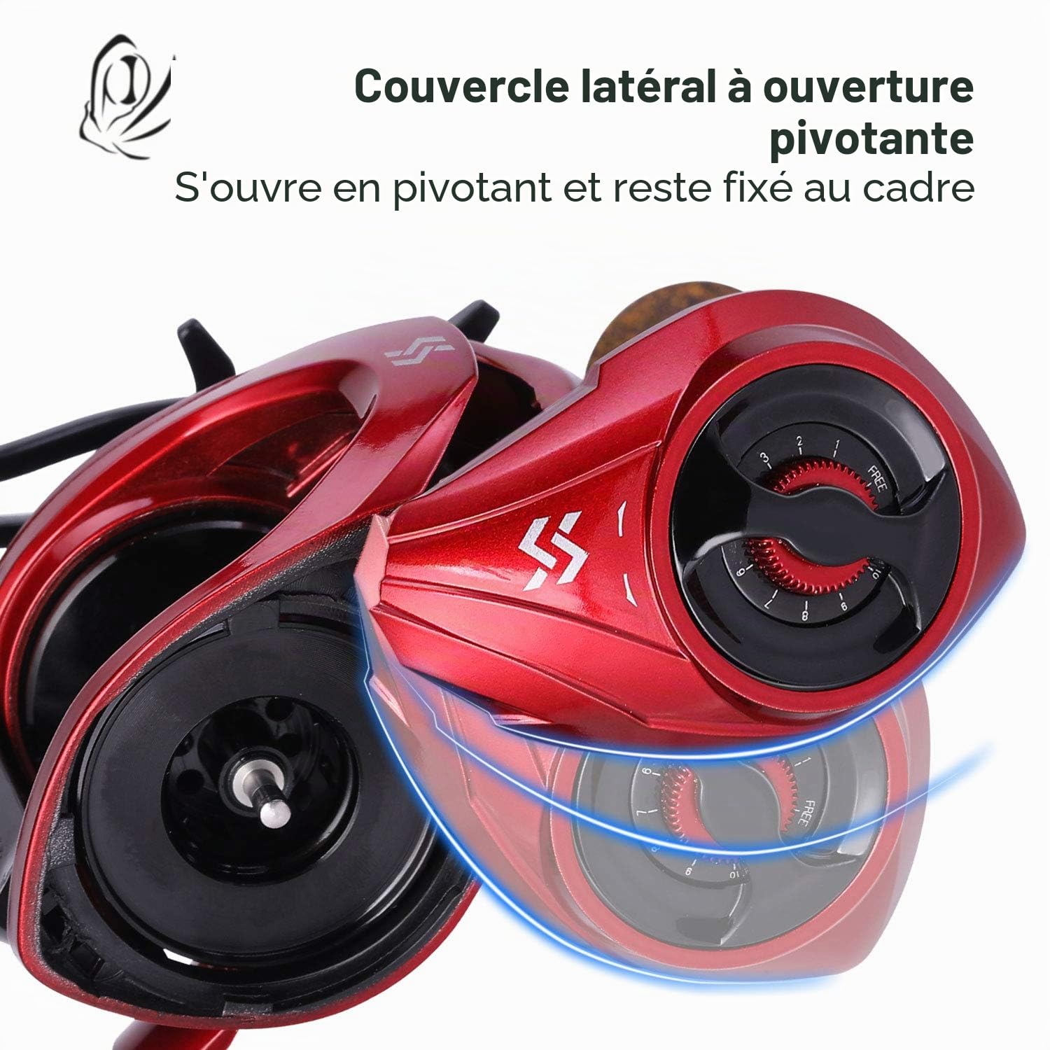 Sougayilang - Moulinet de Lancer Lourd baitcasting, avec Ratio de 8:1, système de Frein magnétique, 9 + 1 roulements à Billes
