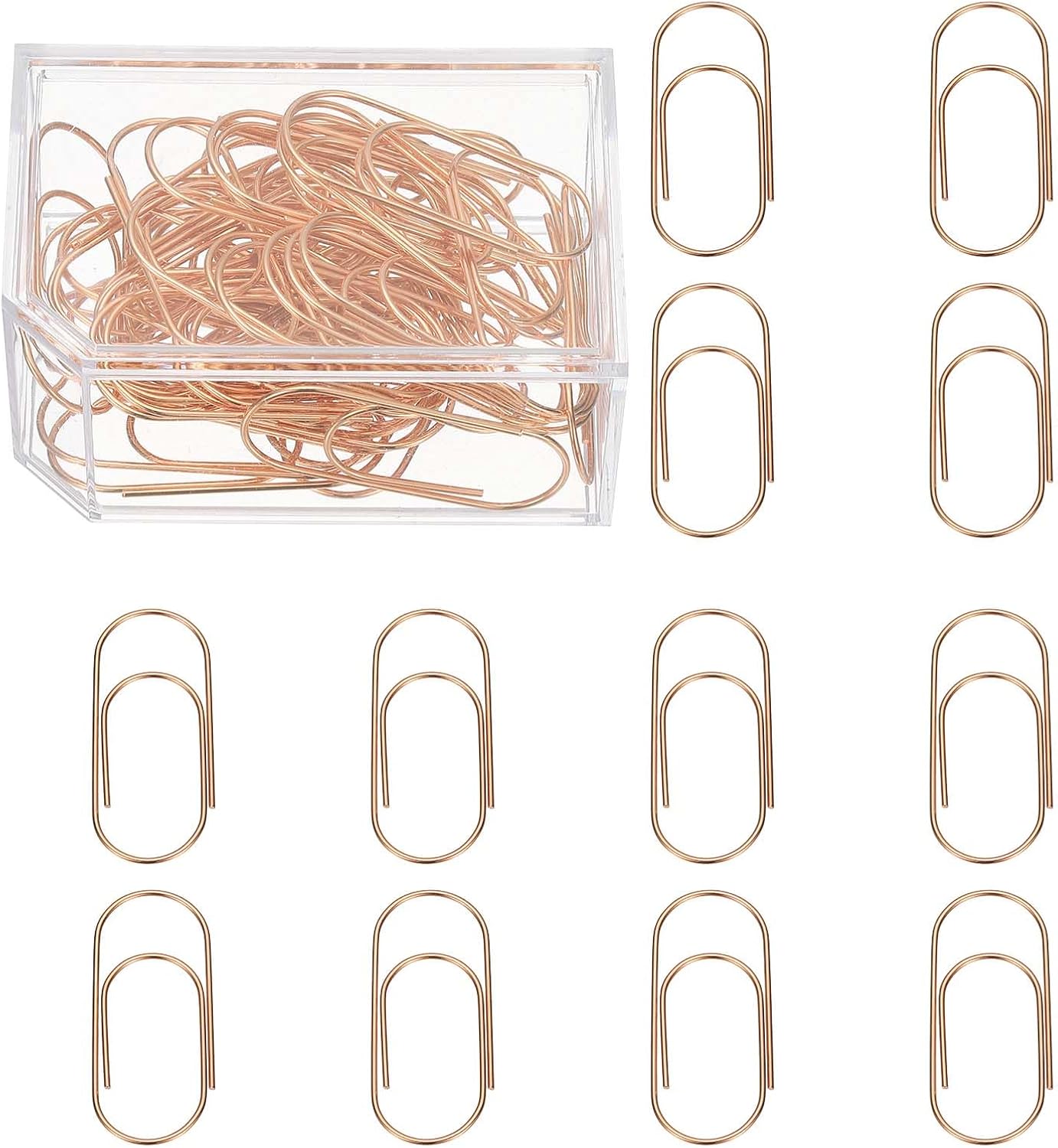 PATIKIL 50 Pcs Paper Clip, 2inch Non-Skid Metal Paper Clamp Clips Large for Office Supplies Craft Scrapbook Document Note Sorting, Electroplating, Rose Gold