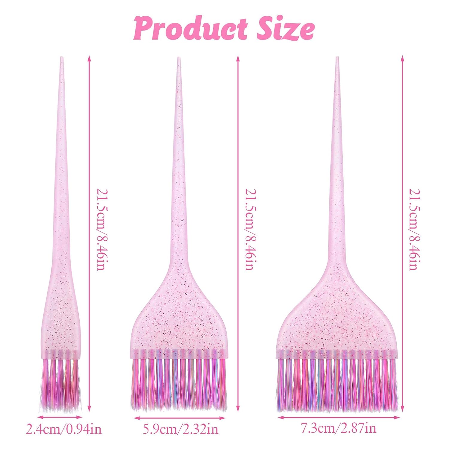 3Pcs Hair Color Brush, Hair Dye Brushes, Glitter Hairs Dye Brush Set Hairs Color Remover, Applicator Brushs for Women Men Salon Use Home DIY Dyeing