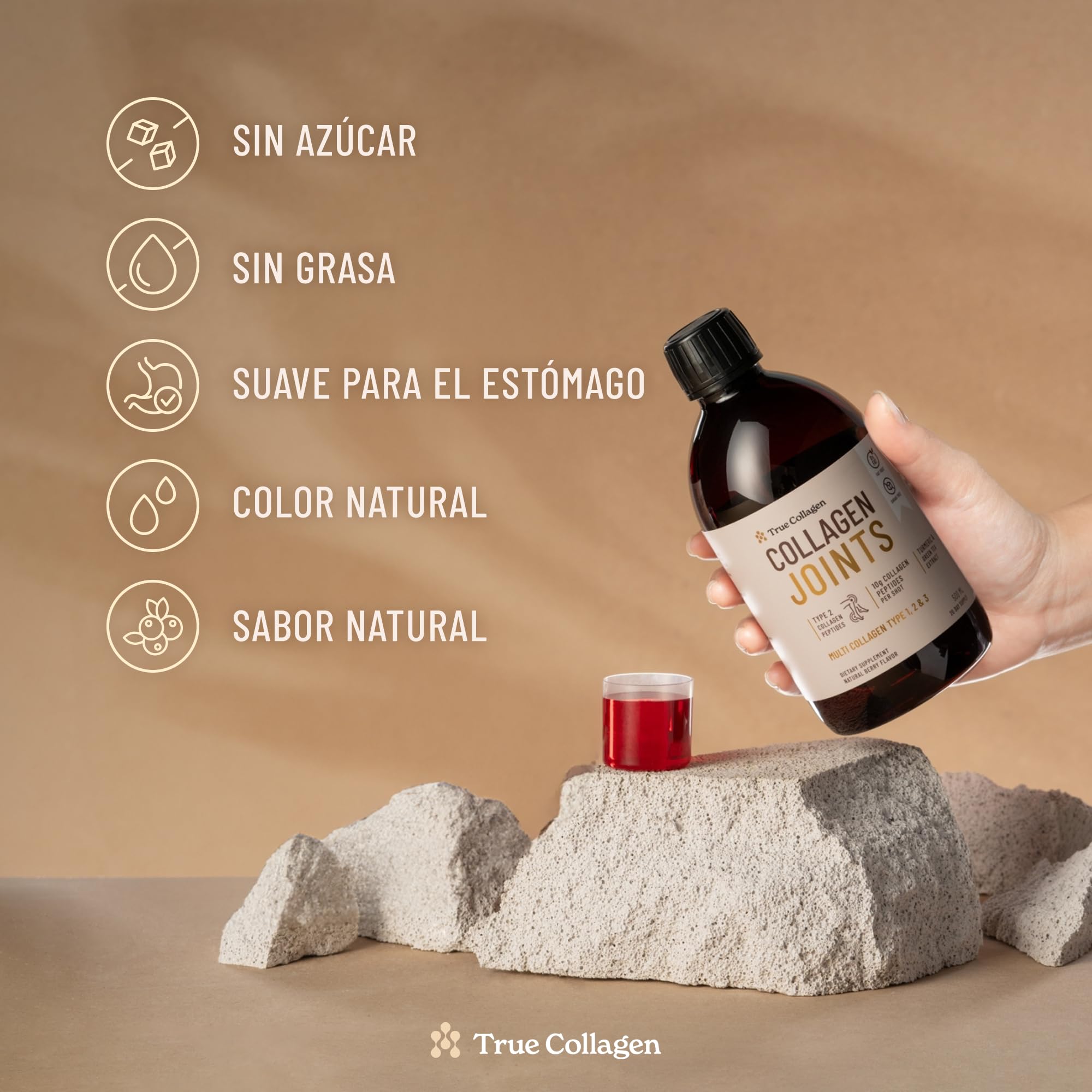 True Collagen Articulations | Complément liquide de collagène hydrolysé 10 000 mg - 2 x 500 ml 40 jours | Types I II III glucosamine MSM curcuma et chondroïtine pour des articulations des cheveux une