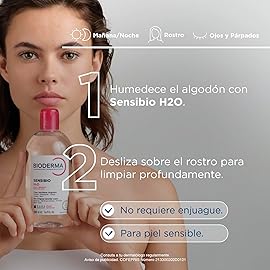 Bioderma Sensibio H2O Micellar Water Pump, Makeup Remover Cleanser, Gentle for Skin, Fragrance-Free & Alcohol-Free, Gentle Face Cleanser for Sensitive Skin, 16.9 Fl Oz