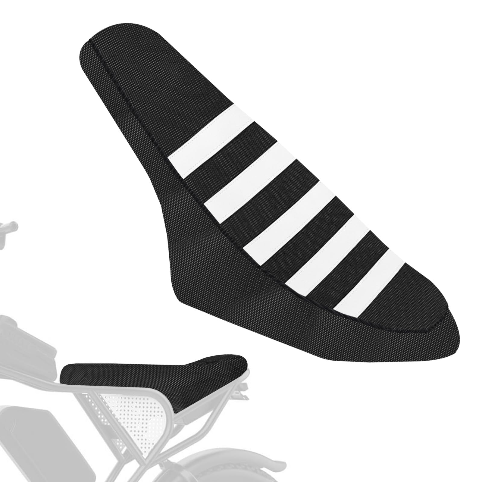 Housse de Selle Vélo Électrique Compatible avec Ridstar Q20/Q20 Pro Lite, Housse de Selle Remplacement Antidérapante et Douce Coussin pour Vélo Électrique Protection Imperméable (Noir et Blanc)