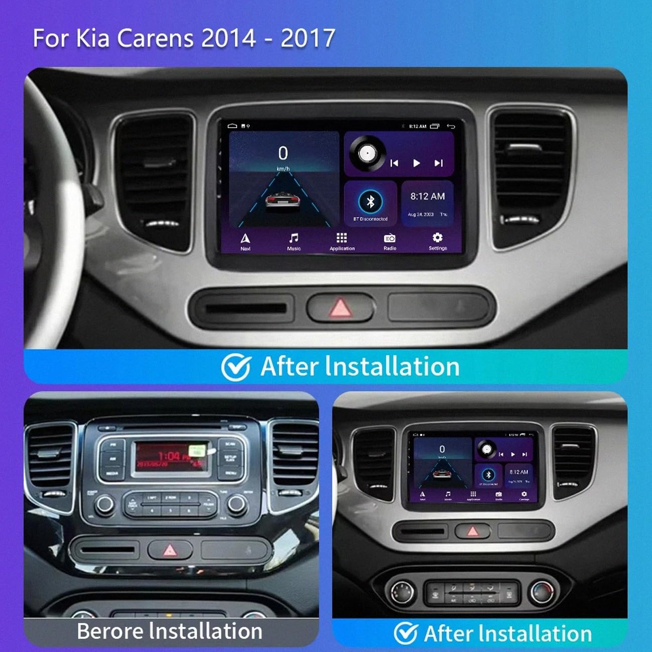 Schermo Auto con Carplay Wireless e Android Auto per Honda Jazz 1 GD 2001-2008 Car Radio con Wifi, Gps Navi, Schermo Bluetooth, with Mirror, 8 Nucleo 4G+64G