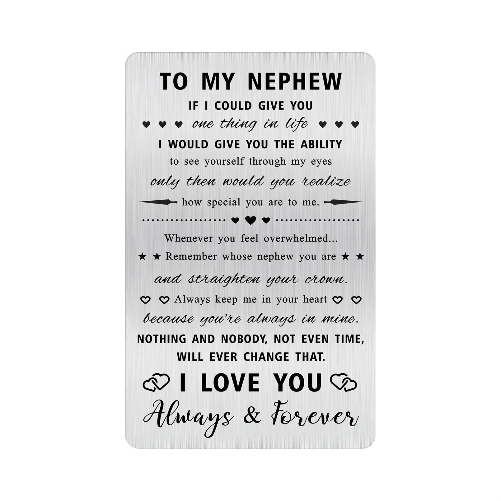 Alotozo Nephew Wallet Card for Fathers Day - Remember Whose Nephew You Are - Nephews Gift from Aunt/Uncle