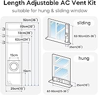 Vista 4 de Loviga Kit de sellado de ventana de CA portátil, 100% impermeable, sello universal de ventana para aire acondicionado portátil, sin necesidad