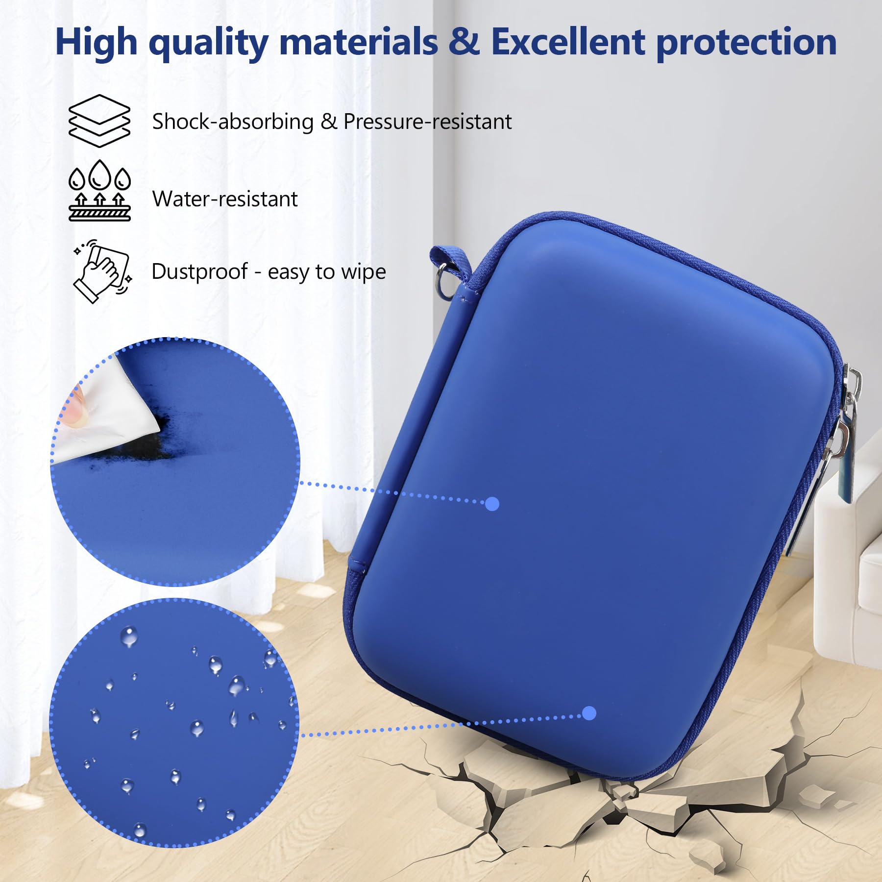 Etui de Voyage pour Kodak Pixpro C1 – Appareil Photo Numérique Ultra-Compact, Point and Shoot Porte-Bagage Portable pour Appareil Photo numérique avec Sac en Maille pour câble de Charge, Bleu