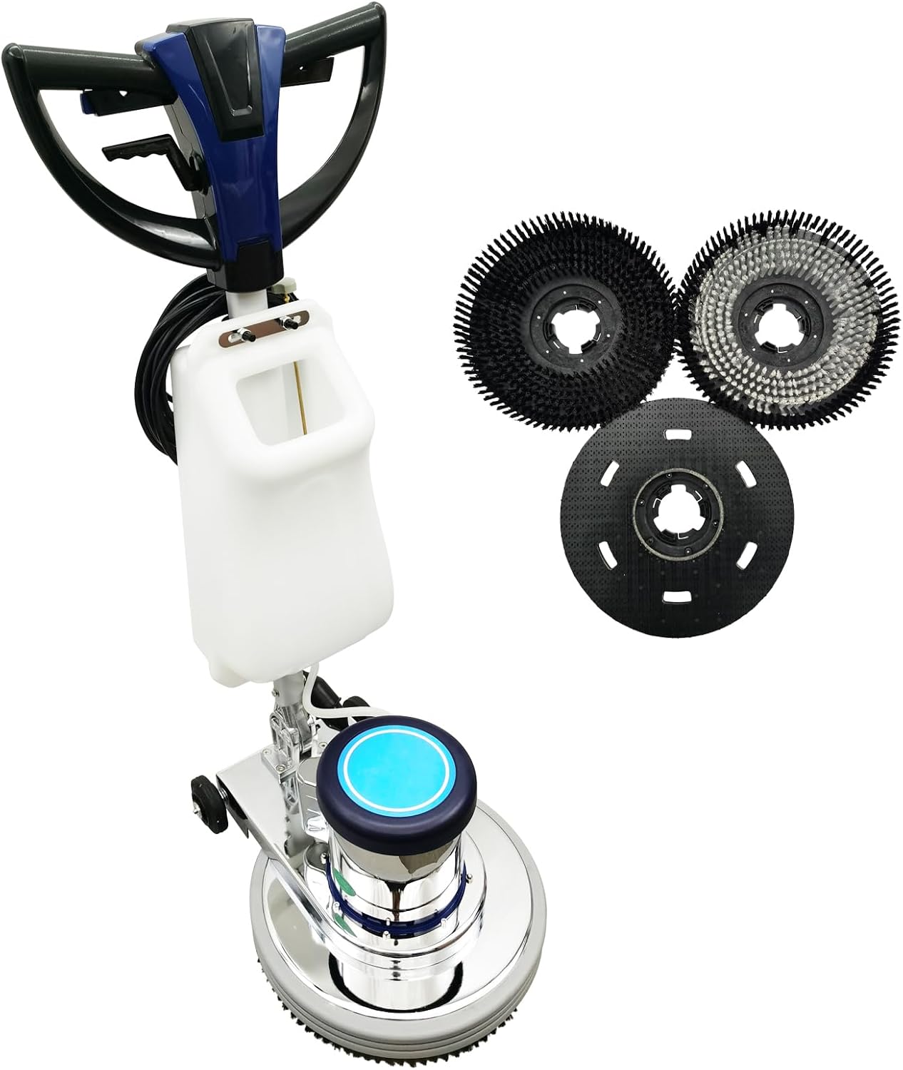 TECHTONGDA Floor Polisher Commercial Floor Buffer Scrubber 18" Carpet Cleaning Machine Industrial Orbiter Floor Cleaning 175RPM with 3gal Tank and 3 Brush heads