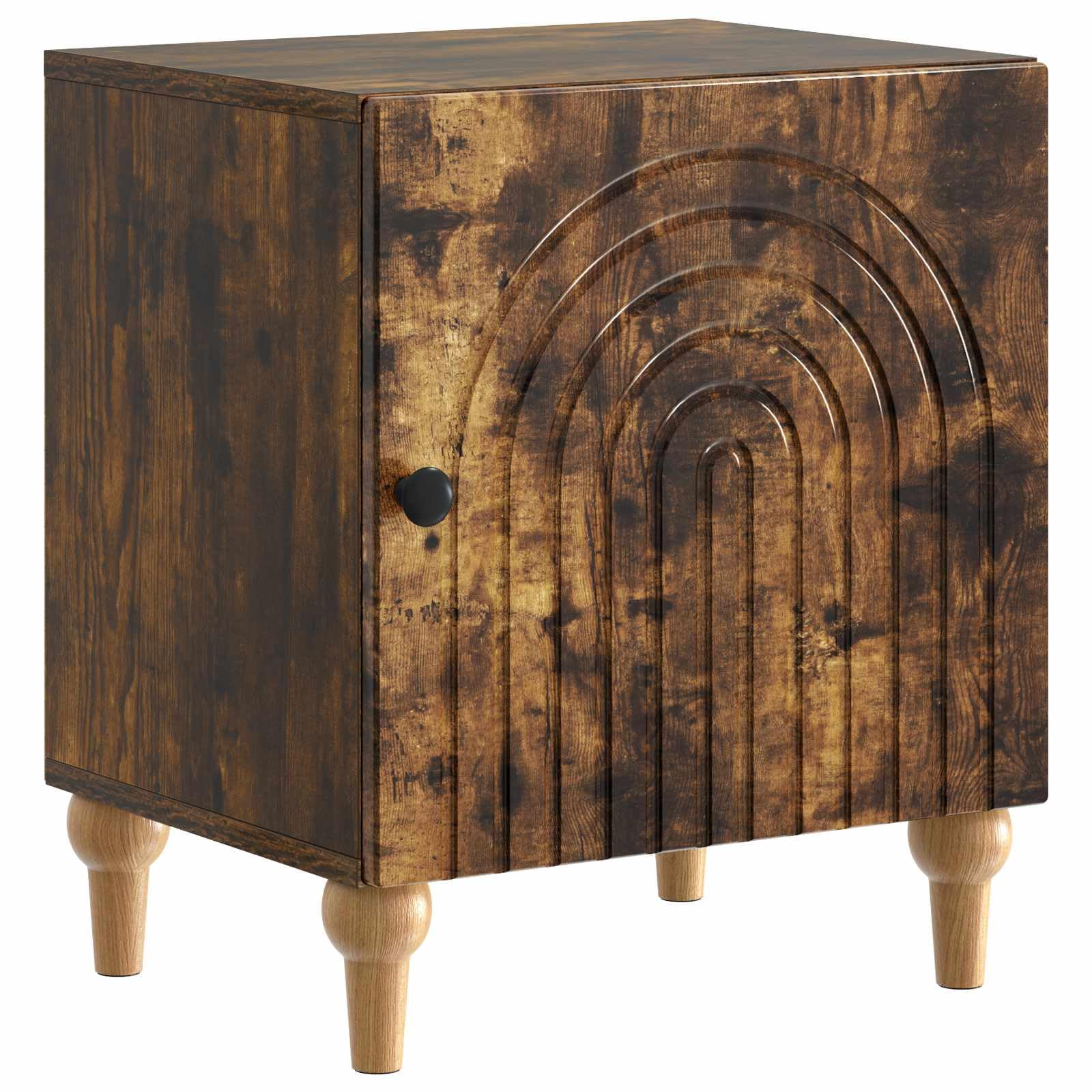 Table de chevet design en bois de chêne fumé avec porte pour chambre