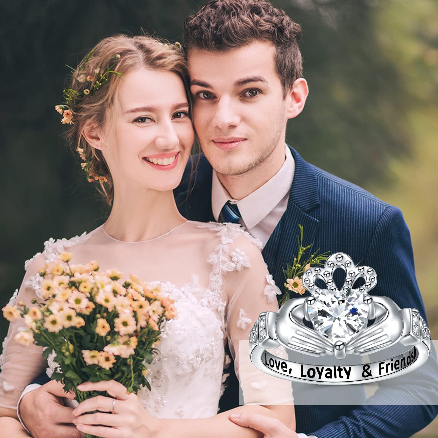 Claddagh Ring for Women Sterling Silver Irish Celtic Claddagh Ring Engraved Love Loyalty Friendship Women's Claddagh Ring - Image 5