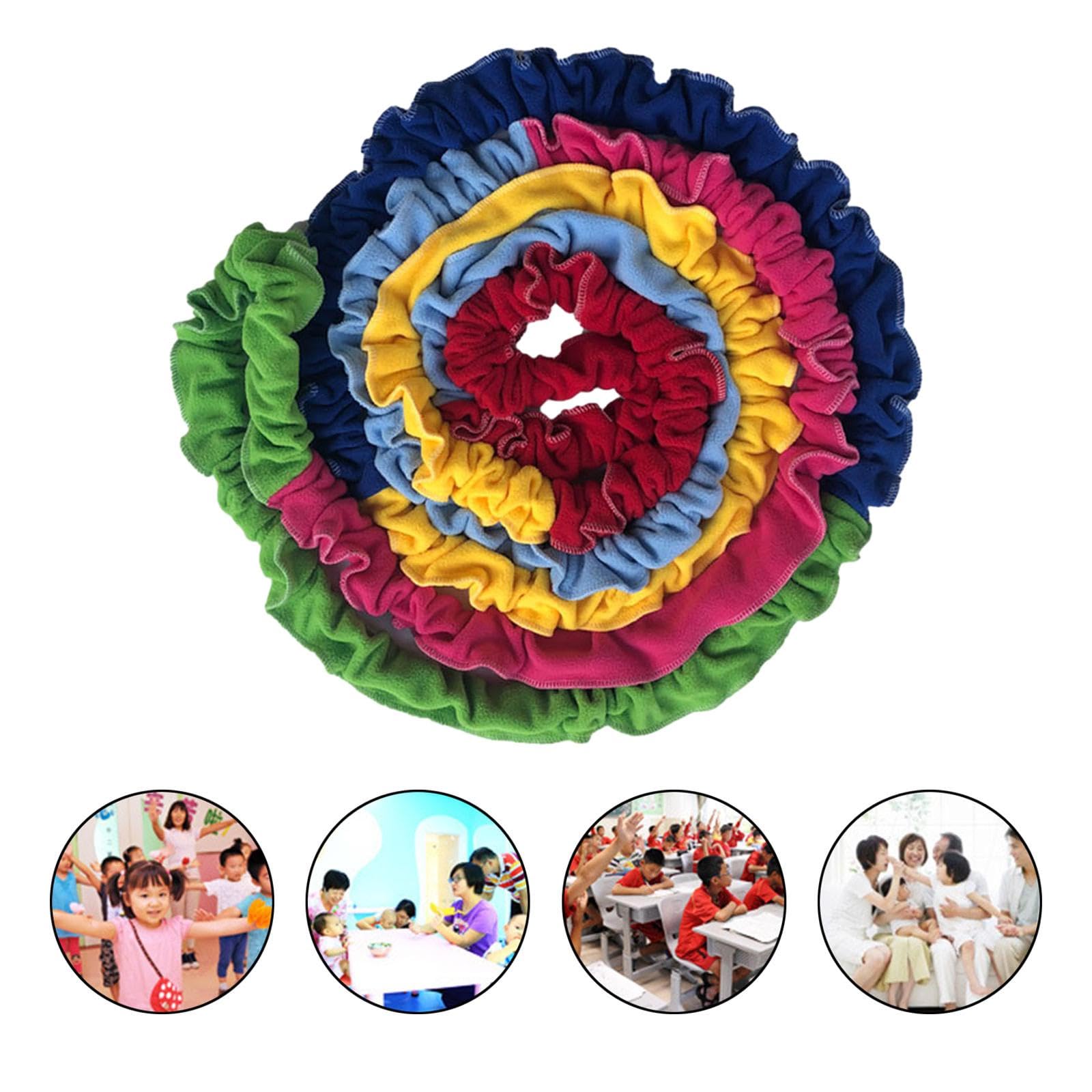 Elastisches Kooperationsband mit Gummiband, Dynamische Integrationen, Kinder dehnbar Resistance Band für Gruppenaktivitäten Schule Fitnessstudio, 4.8 m für 9 Spieler