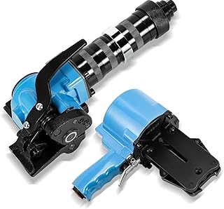 Steel Strapping Tool Pneumatic Metal Strapping Machine Tensioner and Cutter Sealer Heavy Duty Split Type Baler for 1.25''/32mm Width Strapping (32mm/1.25inch)