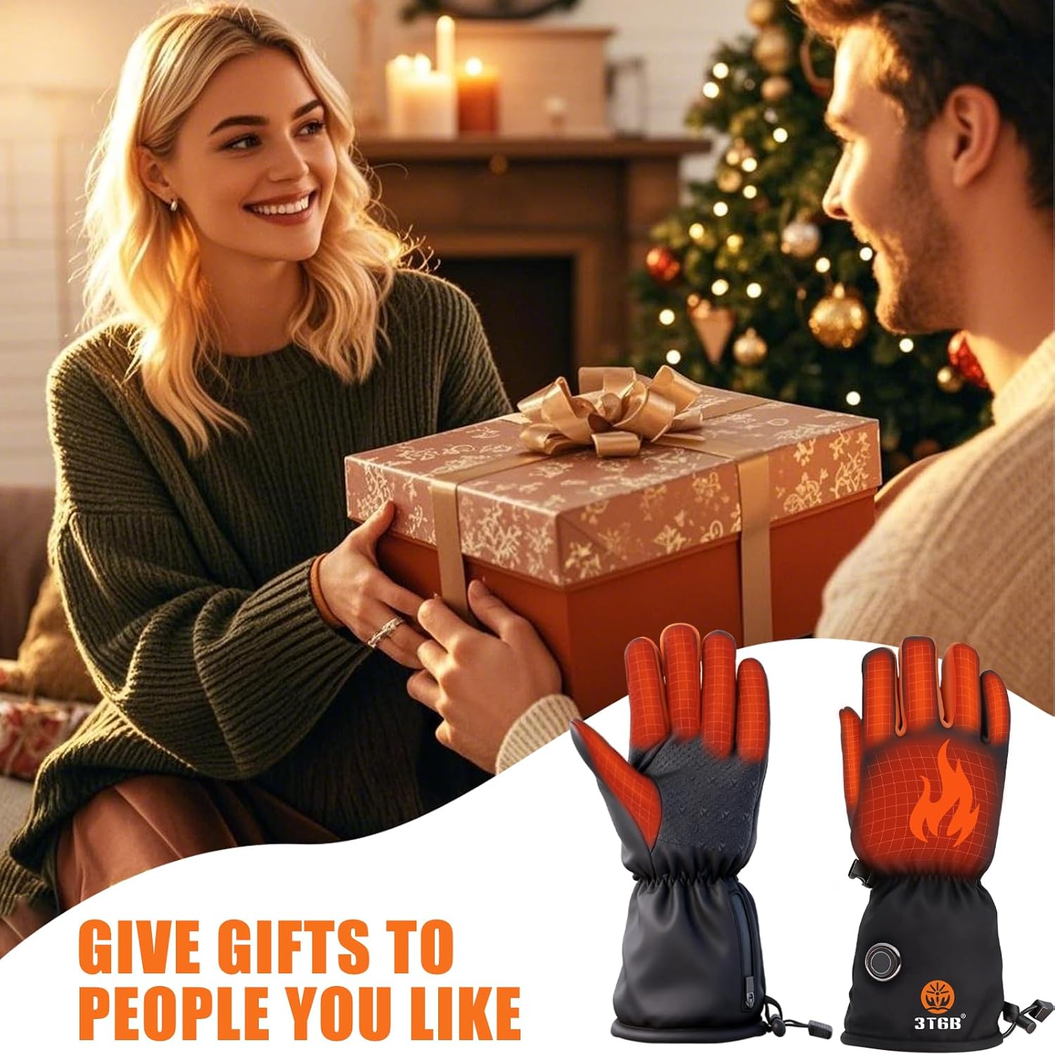 3T6B Heated Gloves, 6000mAh Rechargeable Heated Gloves for Men Women, Waterproof & Non-Slip Electric Heating Glove for Outdoors Work Cycling Camping Hiking Skiing Hunting Fishing - Image 7