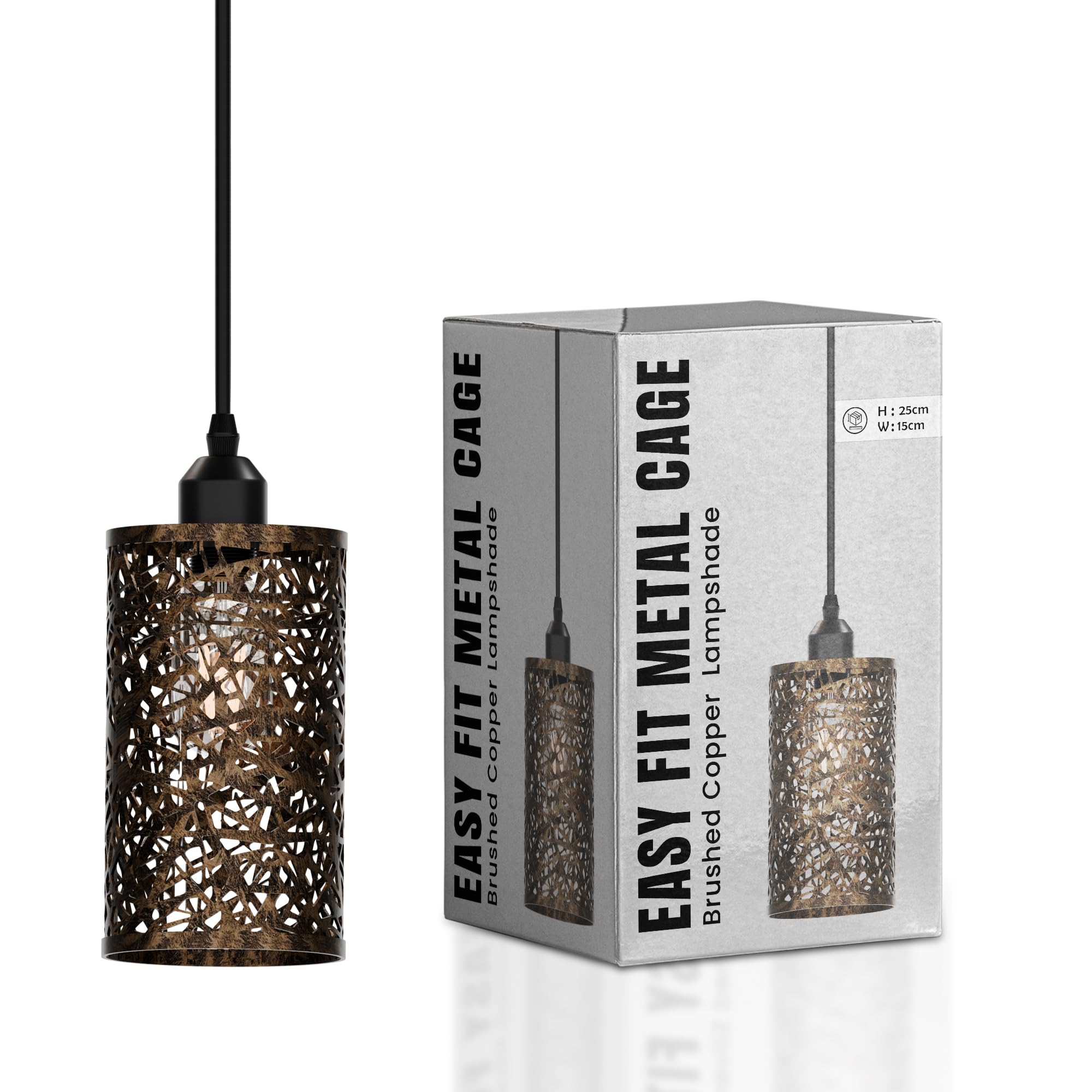 Ledsone Brushed Copper 9 - Pattern 7 Ceiling Light Shade Metal Pendant Light Shade Ceiling Light Fitting Ceiling Lamp Shades Industrial Ceiling Lights Lampshade For Kitchen Light Ceiling Lamp (Brushed Copper 9 - Pattern 7)