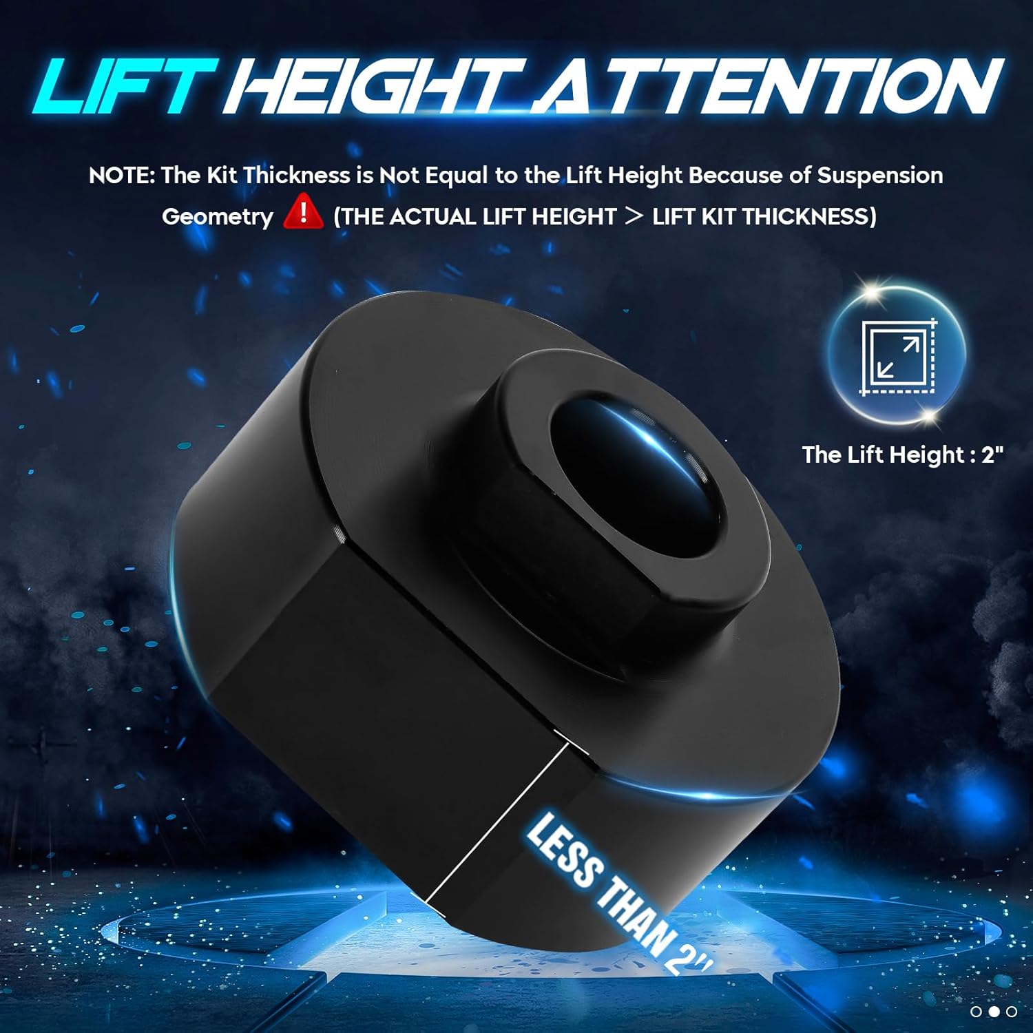 Ford 2 Inch Front Leveling Lift Kit - Fit 1980-1996 Bronco, 1991-1994 Explorer, 1999-2020 F250 F350 Super Duty, 1983-1996 Ranger (RWD Only) - Spring Lift Spacers with 3/4" Stud Extenders