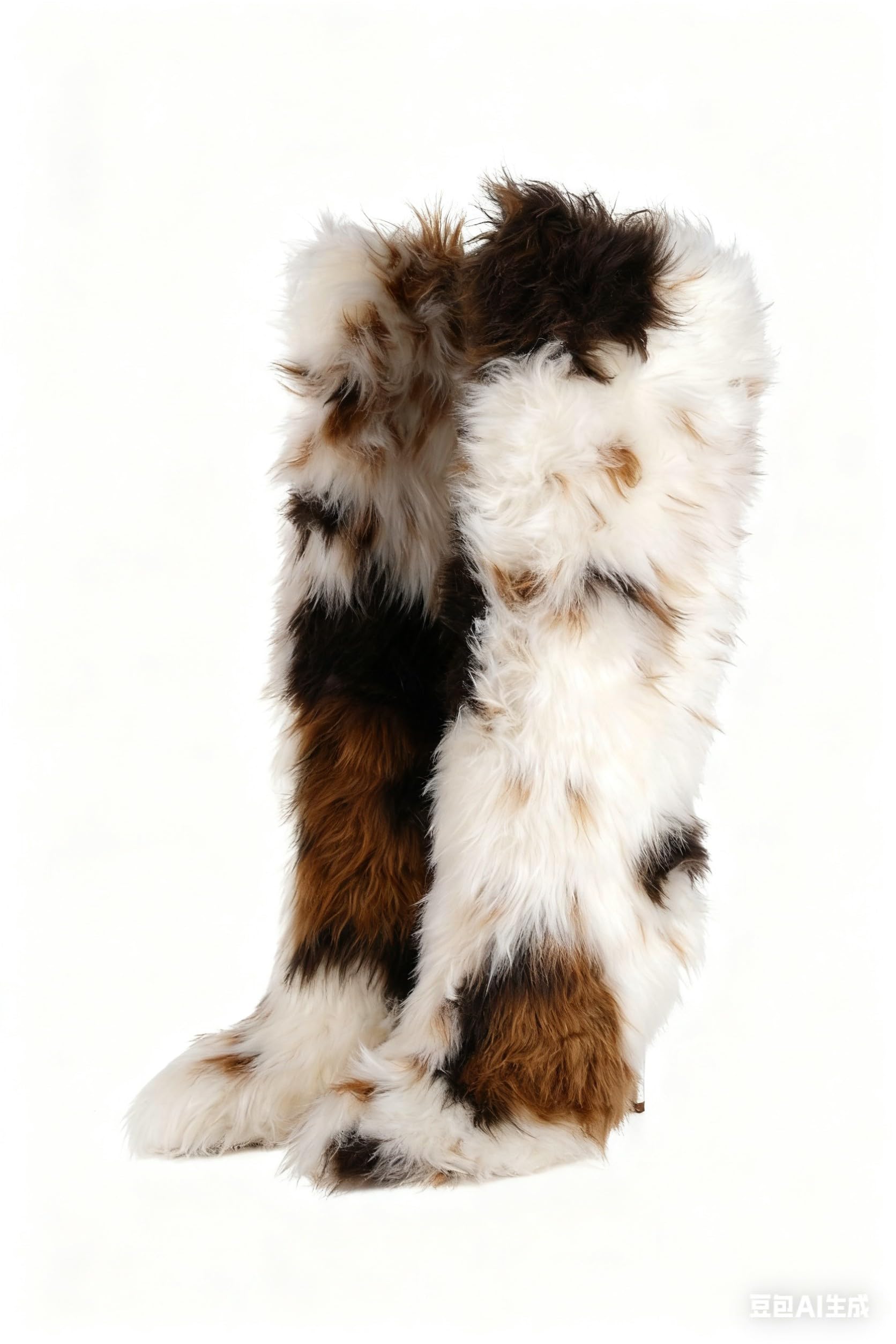 Fur Boots Furry Knee High Pointed Toe Stiletto High Heels Winter Long Tall Fur Boots