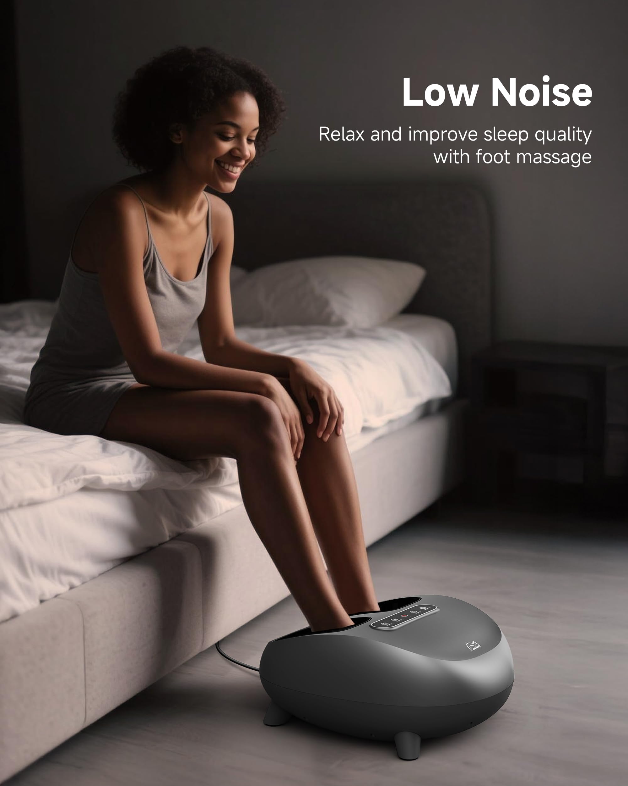 Snailax Shiatsu Appareil de massage électrique pour les pieds, masseur de pieds avec chaleur pétrissage en profondeur rouleaux compression pour la fasciite plantaire, cadeaux, pointure 48