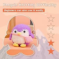 Vista 5 de IMZAY - Kit de ganchillo para principiantes, kit de animales para principiantes, lindo kit de inicio con tutorial en video, ganchos, hilos