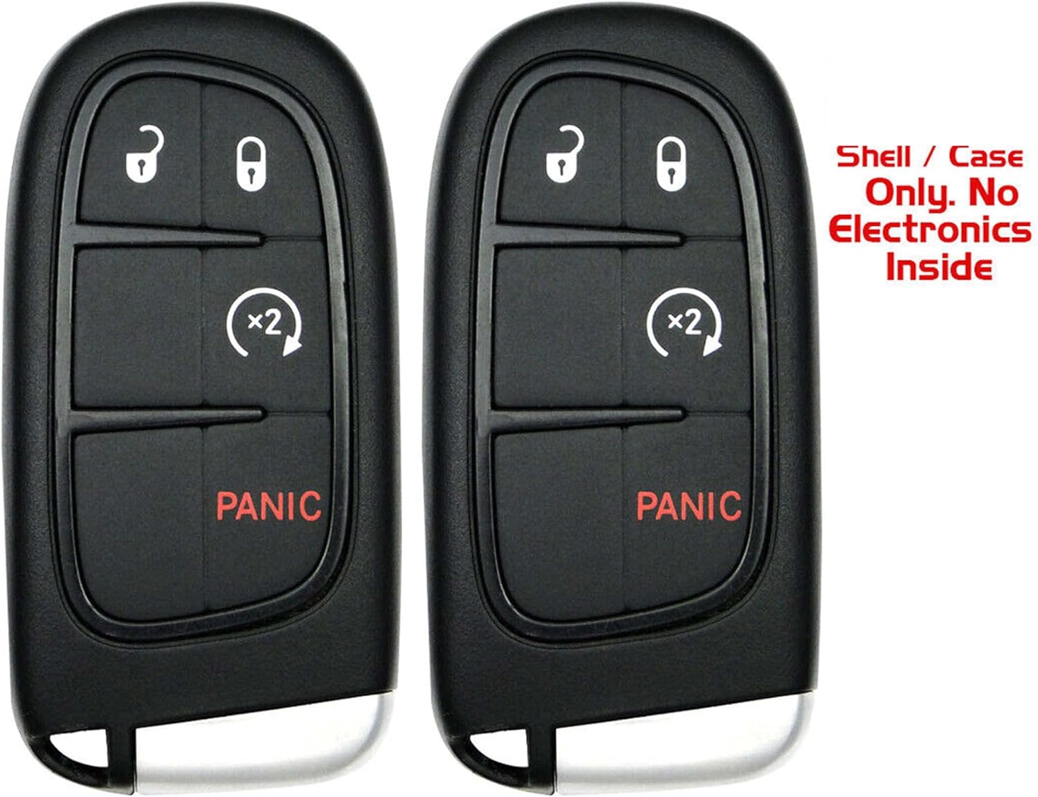 2X New Replacement Proximity Keyless Key Fob Shell / CASE Compatible with & Fit for RAM & Jeep (No Electronics or Chip Inside)