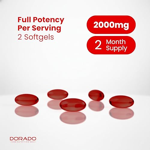 Miniatura 8 de Antarctic Krill Oil Supplement (2000mg Per Serving, 60 Softgels) Krill Oil Omega 3 Supplements with EPA, DHA & Astaxanthin - Premium Phospholipid