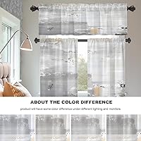 Vista 156 de Cenefas de cocina modernas con patrón de cobre marrón dorado para ventanas, cenefas opacas abstractas de marcas de arañazos y cortinas opacas