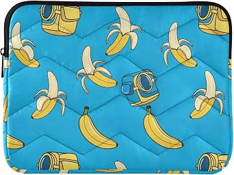 Banana Blue Laptop Sleeves Portable 15 Inch Computer Protective Cover Bag 16 Inch Notebook Carrying Case for Women Tablet Men