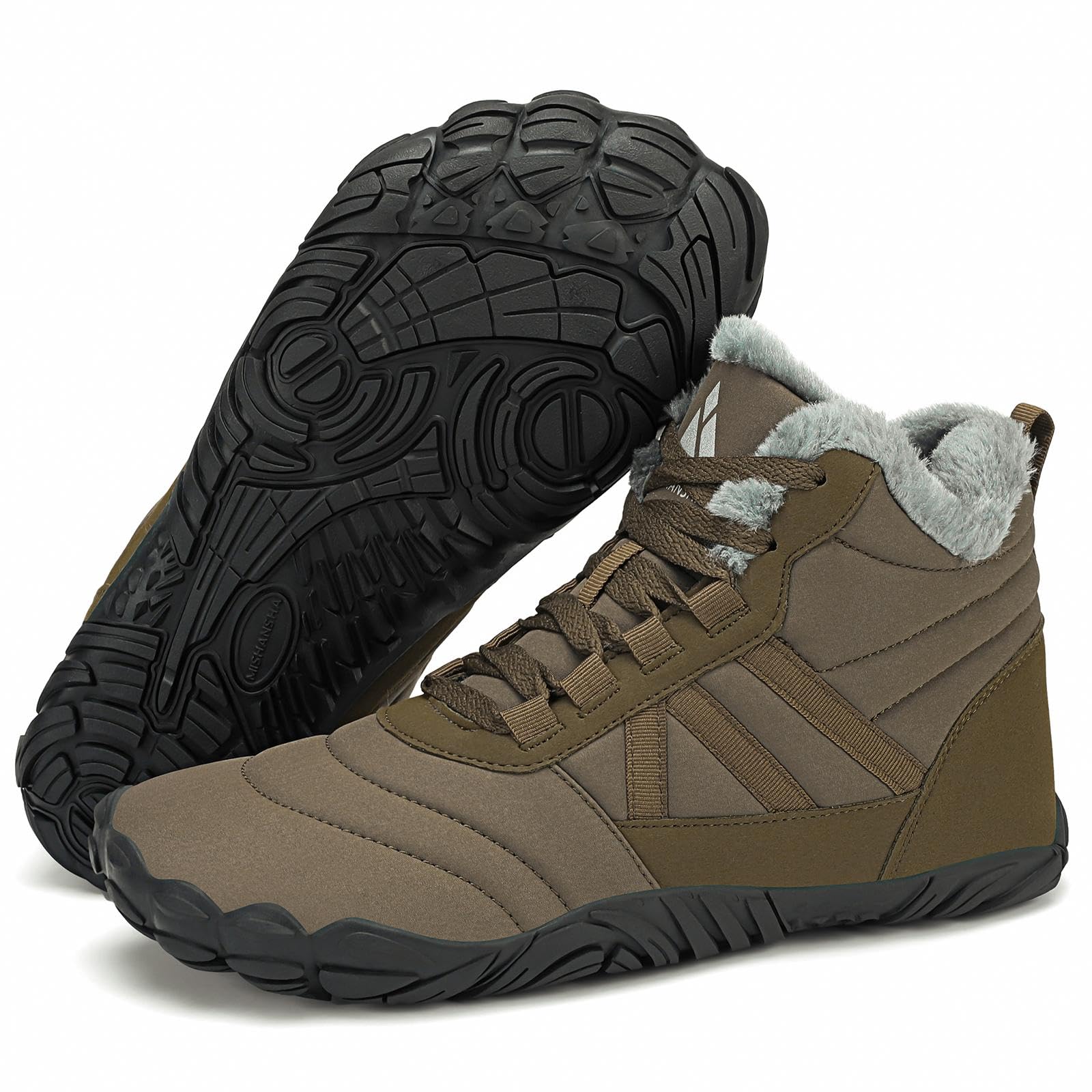 Mishansha Barefoot Botas Invierno con Puntera Ancha - Cómodas Cálidos Antideslizantes, Unisex-Adulto