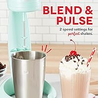 Vista 3 de Dash Batidor retro para maltas, bebidas de fuente de soda, batidos de proteínas, tortillas para batir y masa para panqueques, ajustes de 2