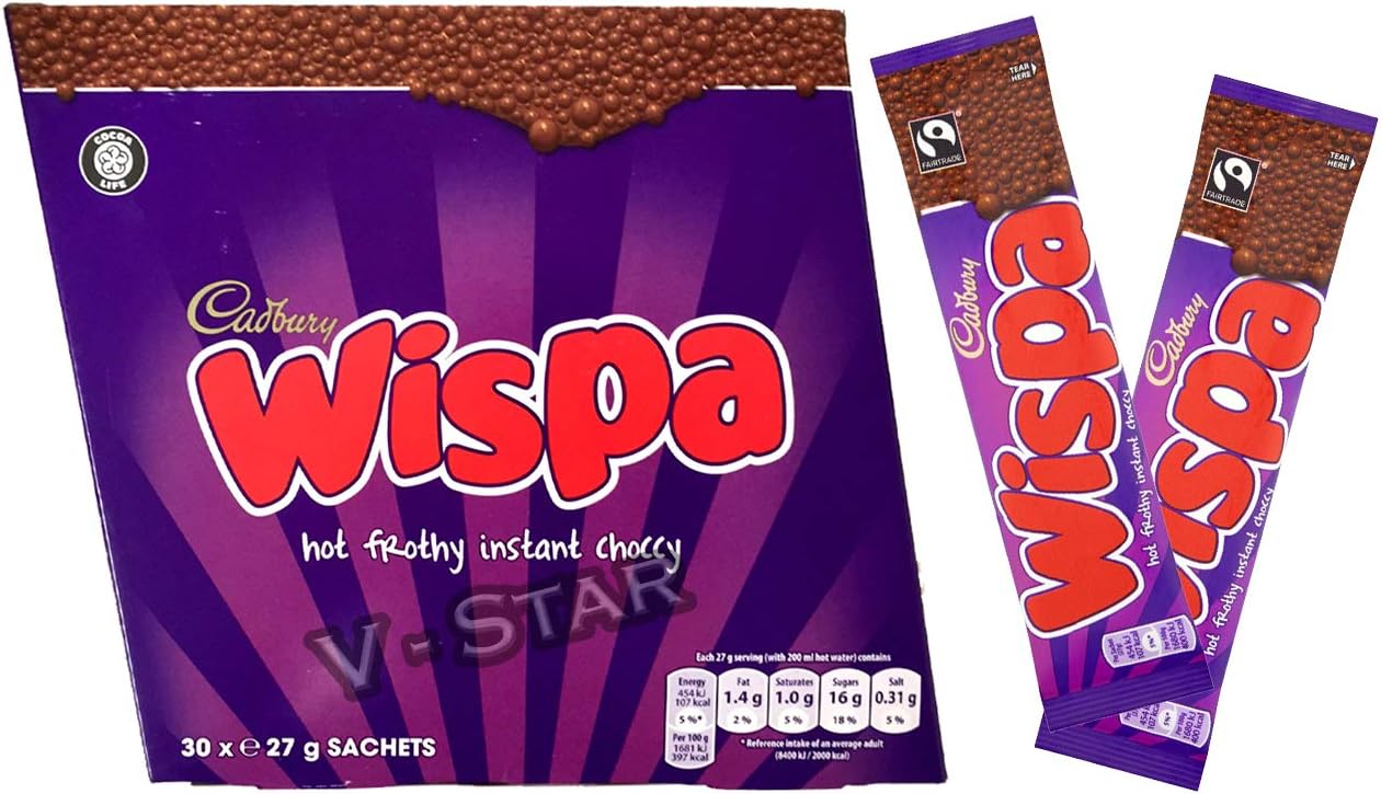 CADBURY WISPA Frothy Instant HOT Chocolate 30 x 27g SACHETS Full Box