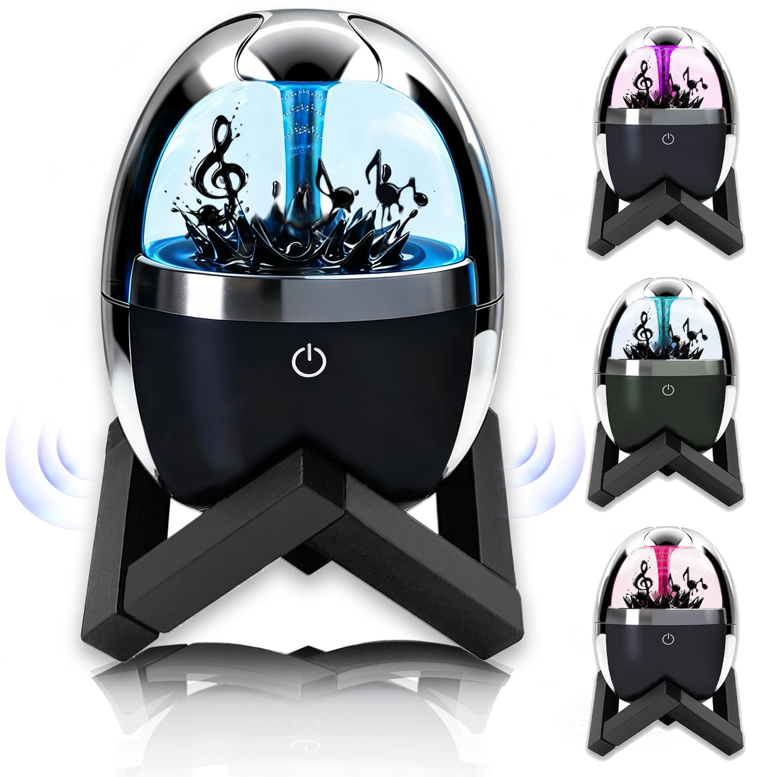 Bocina ferrofluida Bailando, visualizador magnético de música, Altavoz Bluetooth inalámbrico, Sonido estéreo, Control táctil, decoración LED, Pantalla ferrofluida (Versión básica)
