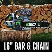 Vista 4 de EGO Power+ Paquete de motosierra inalámbrica de 16 pulgadas y 56 voltios con aceite de barra y cargador