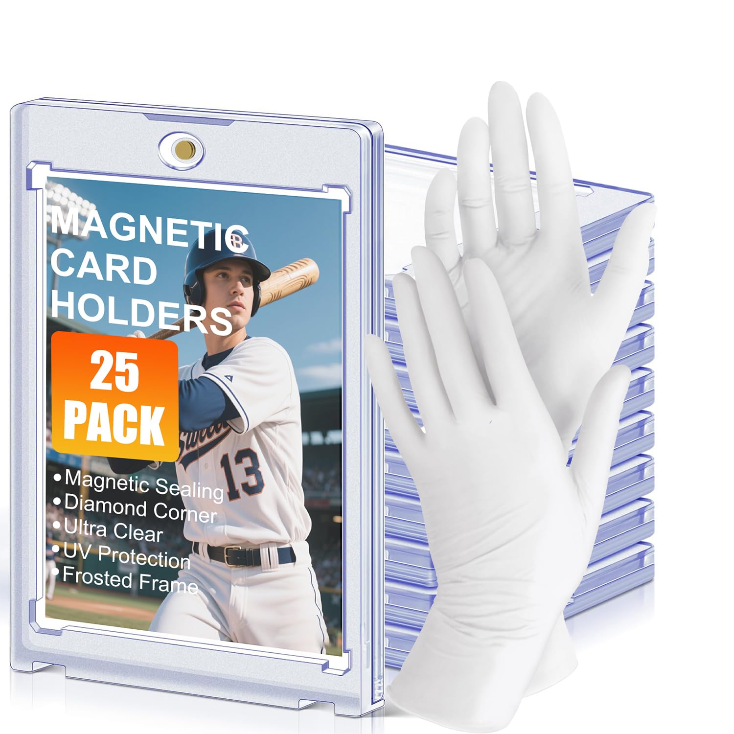 Estuche magnético para tarjetas de 25 quilates, protector de 35 puntos para tarjetas coleccionables TCG, vitrinas deportivas de plástico duro para béisbol, fútbol, baloncesto, accesorios de tarjeta