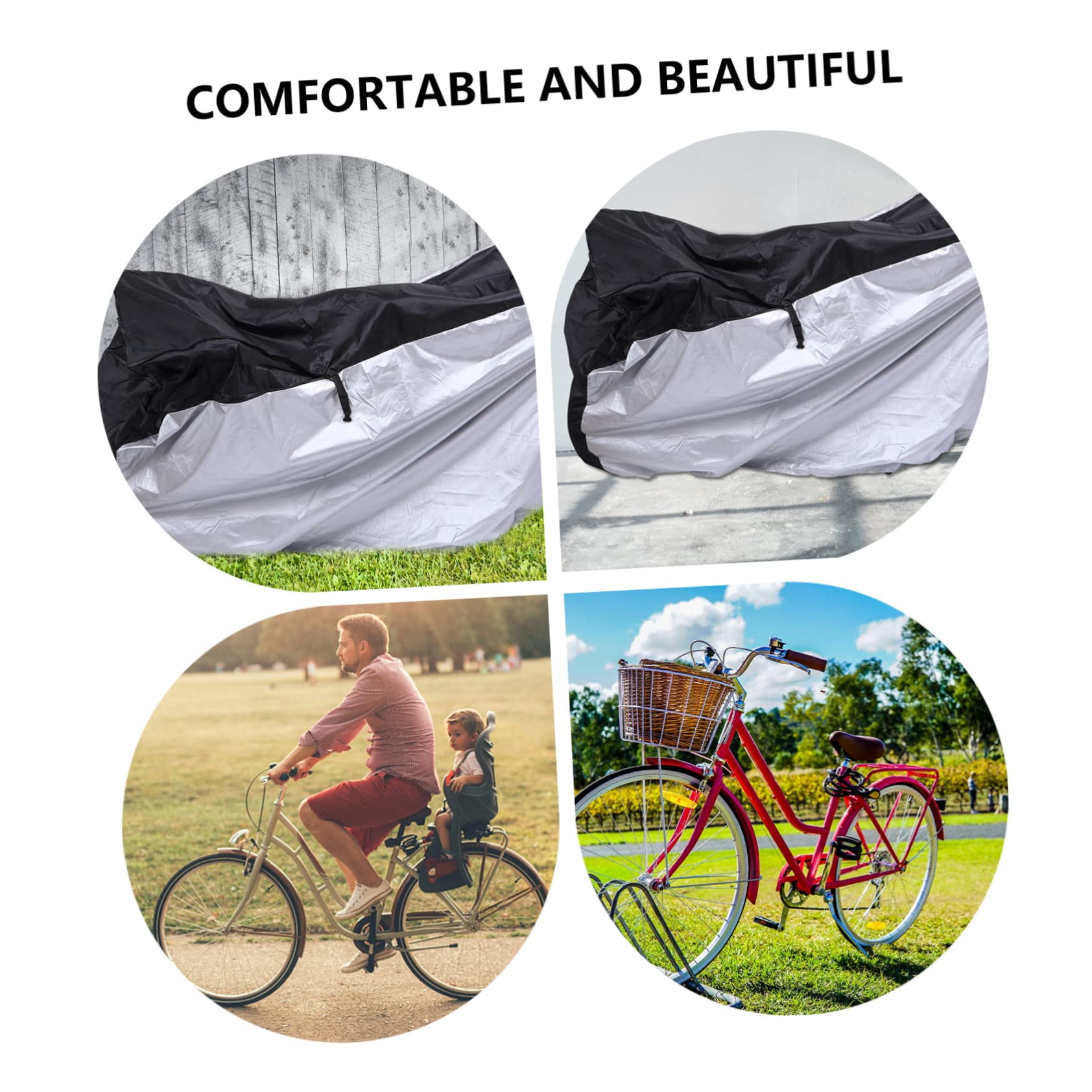 Wasserdichter Fahrradschutz Mit Diebstahlschutz Silberne Abdeckung Für Fahrräder Elastischer Saum Und Schlosslöcher Für Outdoor-nutzung Bei Regen Und Wind