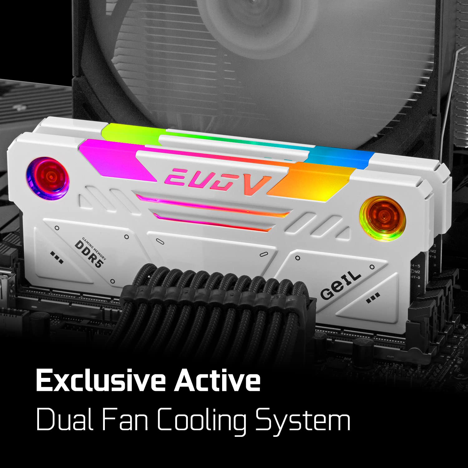GeIL EVO V RGB DDR5 RAM, 32GB (16GBx2) 6400MHz 1.35V , Intel