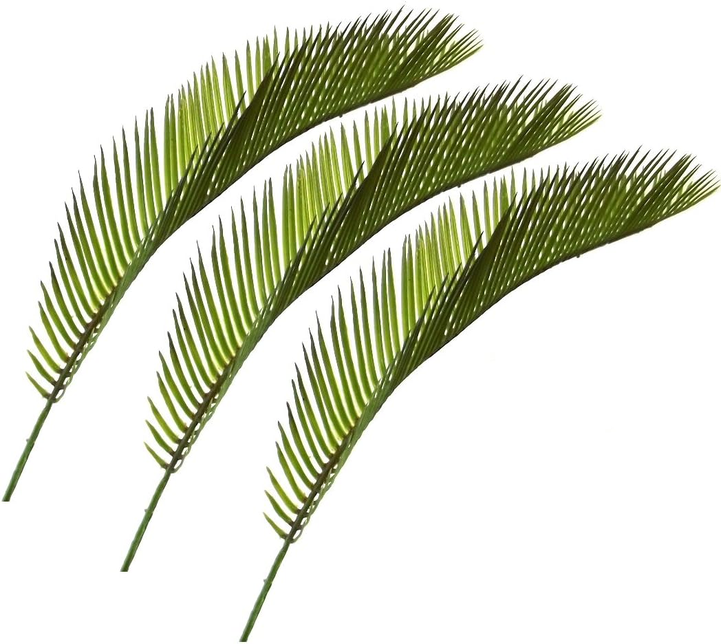 UKGD Set of 3 Artificial 41cm Cycas Palm Leaves - Decorative Plastic Foliage
