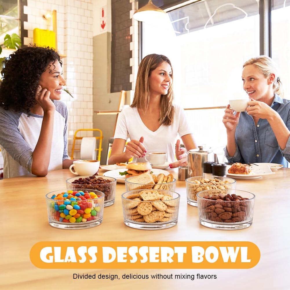Set di 8 bicchieri da dessert trasparenti da 200 ml, in vetro, perfetti per tiramisu, panna cotta, budino e dessert a strati, ciotola in vetro lavabile in lavastoviglie