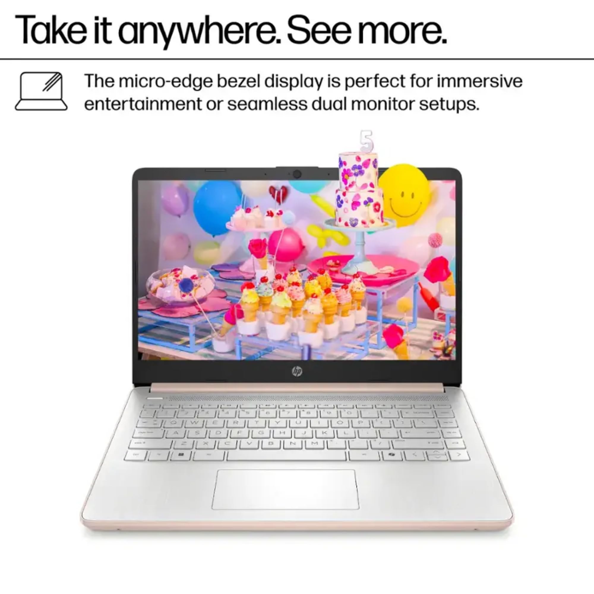 HP Ultrabook 14 Laptop with Free Microsoft 365 • 16GB RAM • Intel 4-Core CPU • 1.1TB Storage (64GB OnBoard w/ 64GB External + 1TB OneDrive) • Windows 11 w/o Earphones