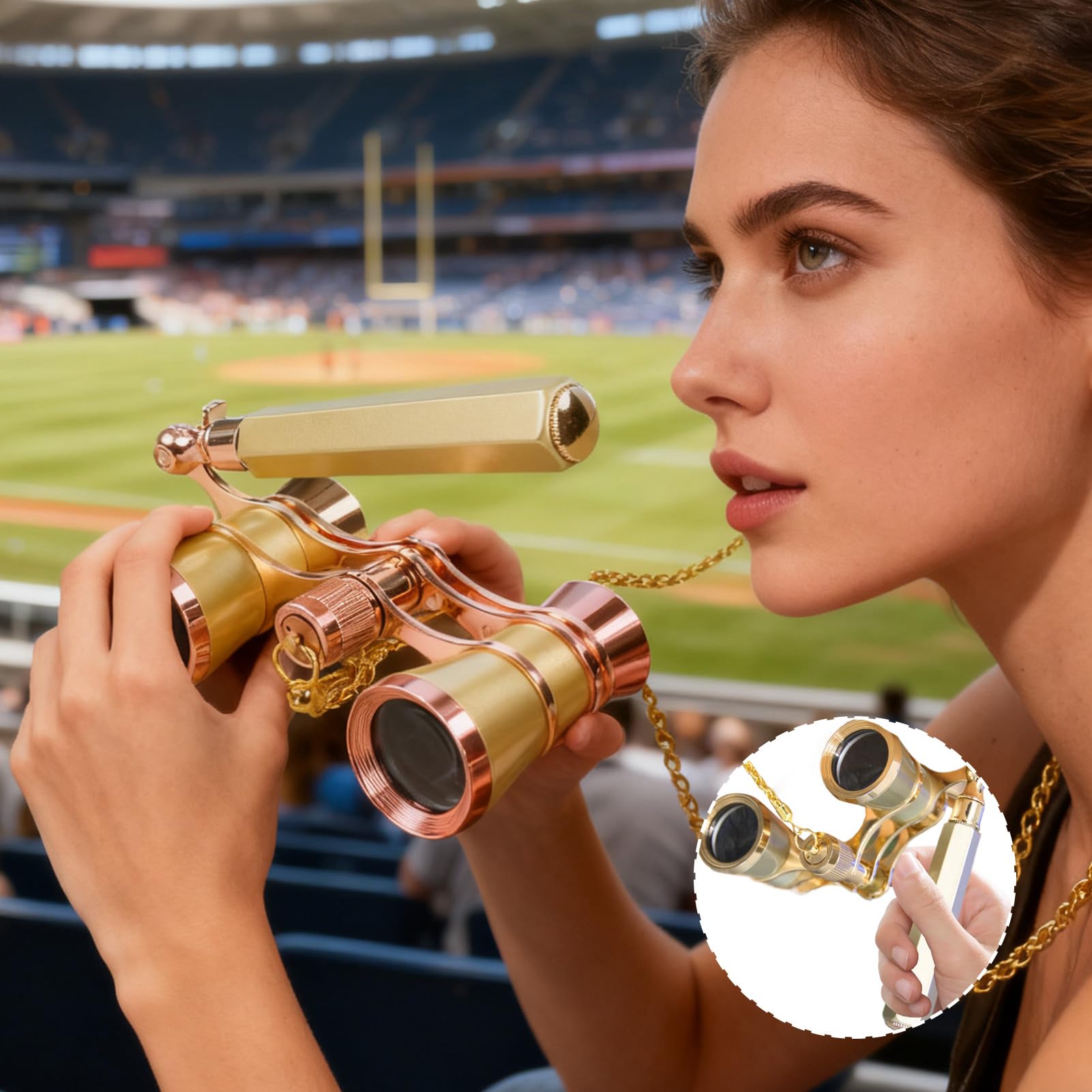 Occhiali da teatrale vintage - Binocolo ad ingrandimento ad alta potenza 10x25 con elegante costruzione in Design pieghevole compatto incluso di velluto di lusso
