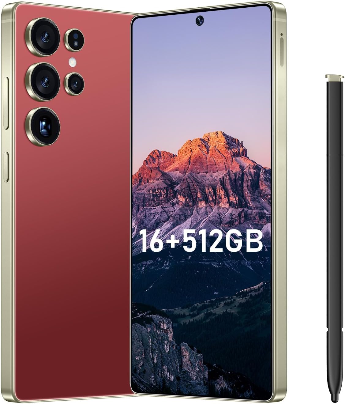 I25 Ultra Flagship Killer Smartphone - Snapdragon 8 Gen 3, 16GB+512GB, Massive 6.99" FHD+ Display, 108MP+68MP Pro Cam, 7000mAh 2-Day Battery, Android 14, Includes Stylus Pen (Wine Red)