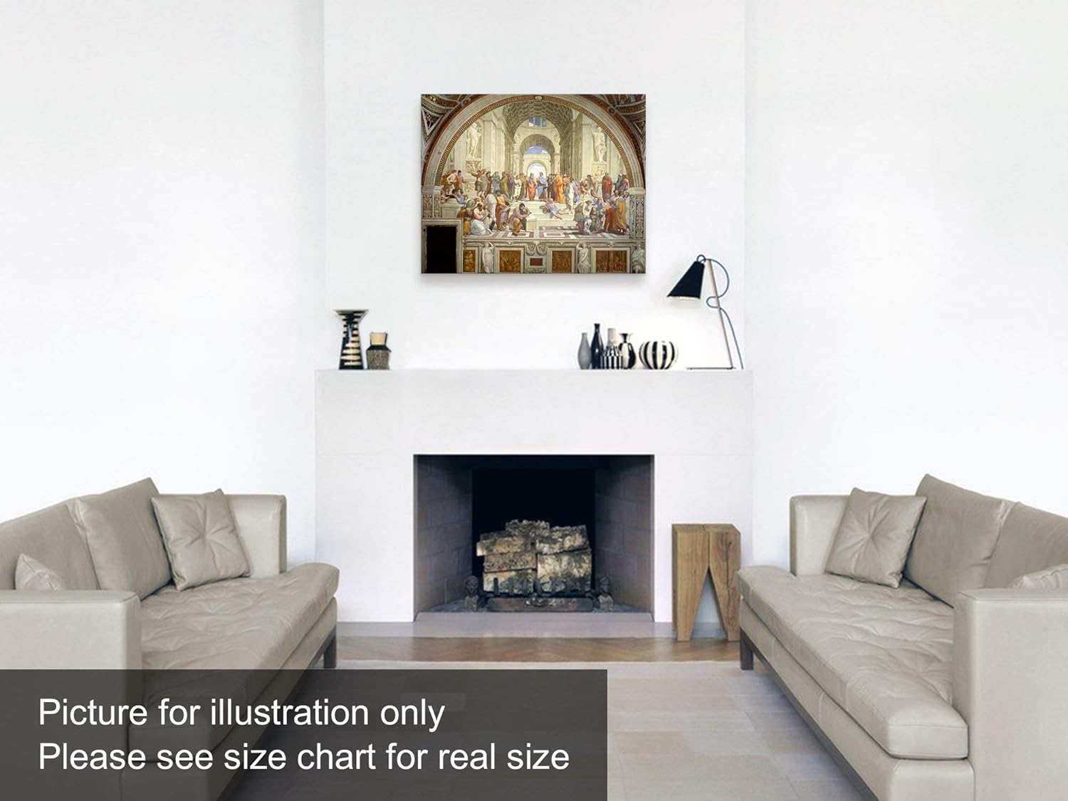 Niwo ART - The School of Athens, World's Most Famous Paintings Series, Canvas Wall Art Home Decor, Gallery Wrapped, Stretched, Framed Ready to Hang (20"x16"x3/4")