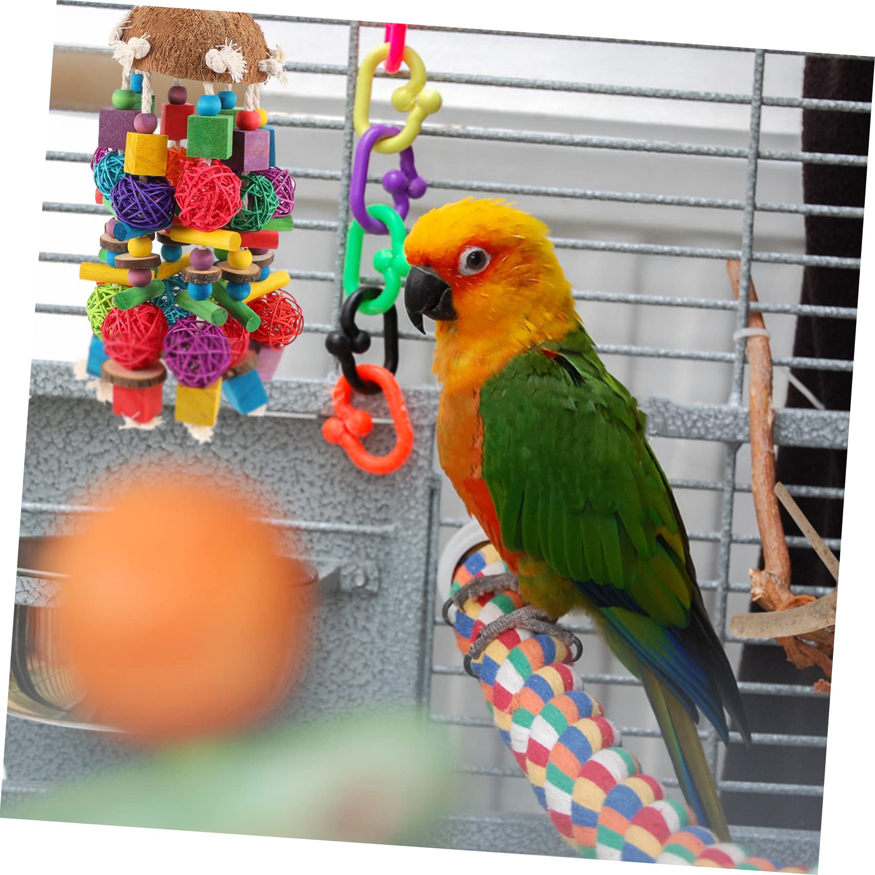 1pièces Jouet pour Perroquet Coquille De Accessoire à Mordre Et Suspendre pour Oiseaux Jouet Amusant pour Éveiller Intérêt des Oiseaux
