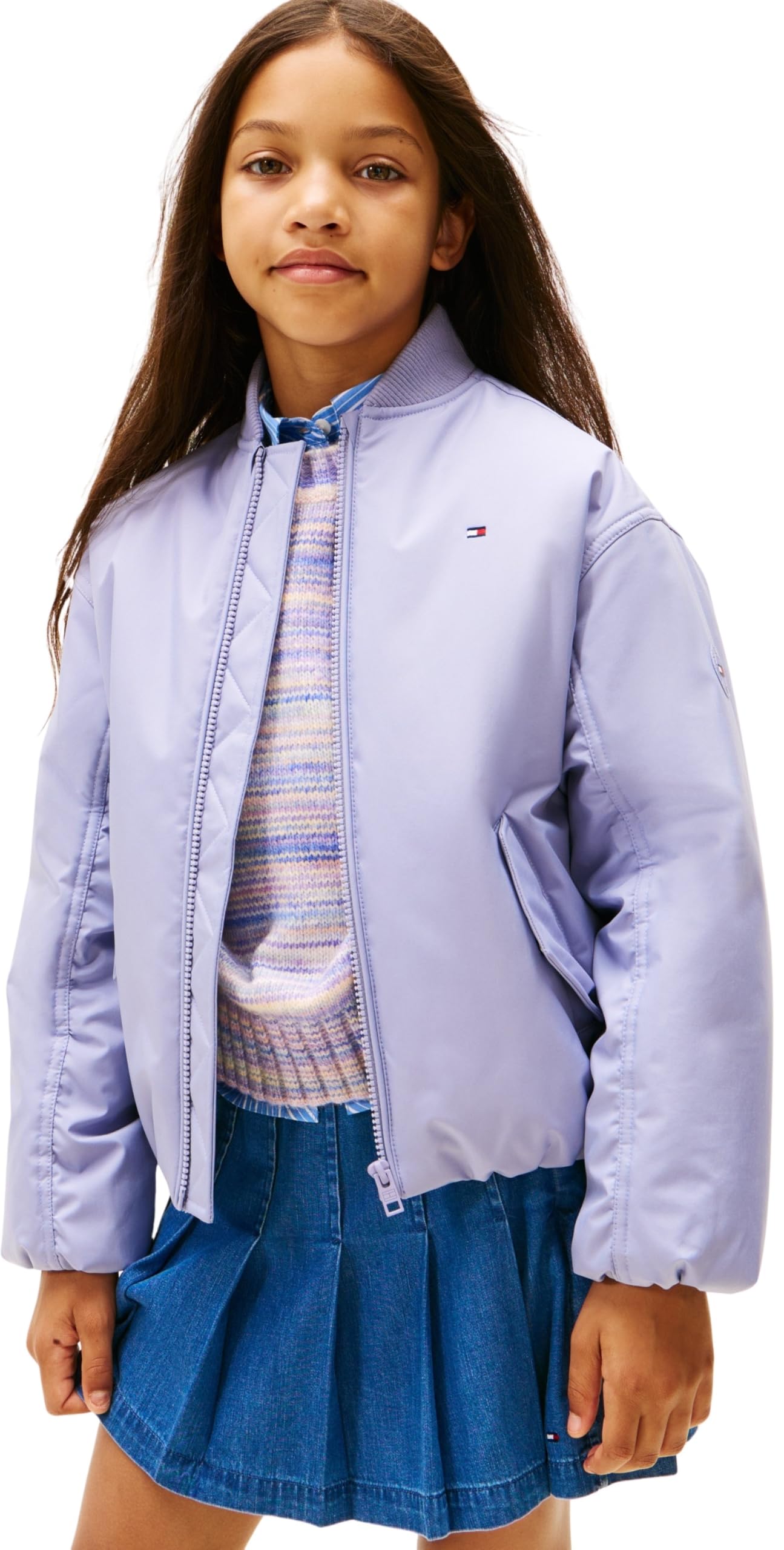 Tommy Hilfiger Girls Purple Padded Bomber Jacket In - 10 Yrs