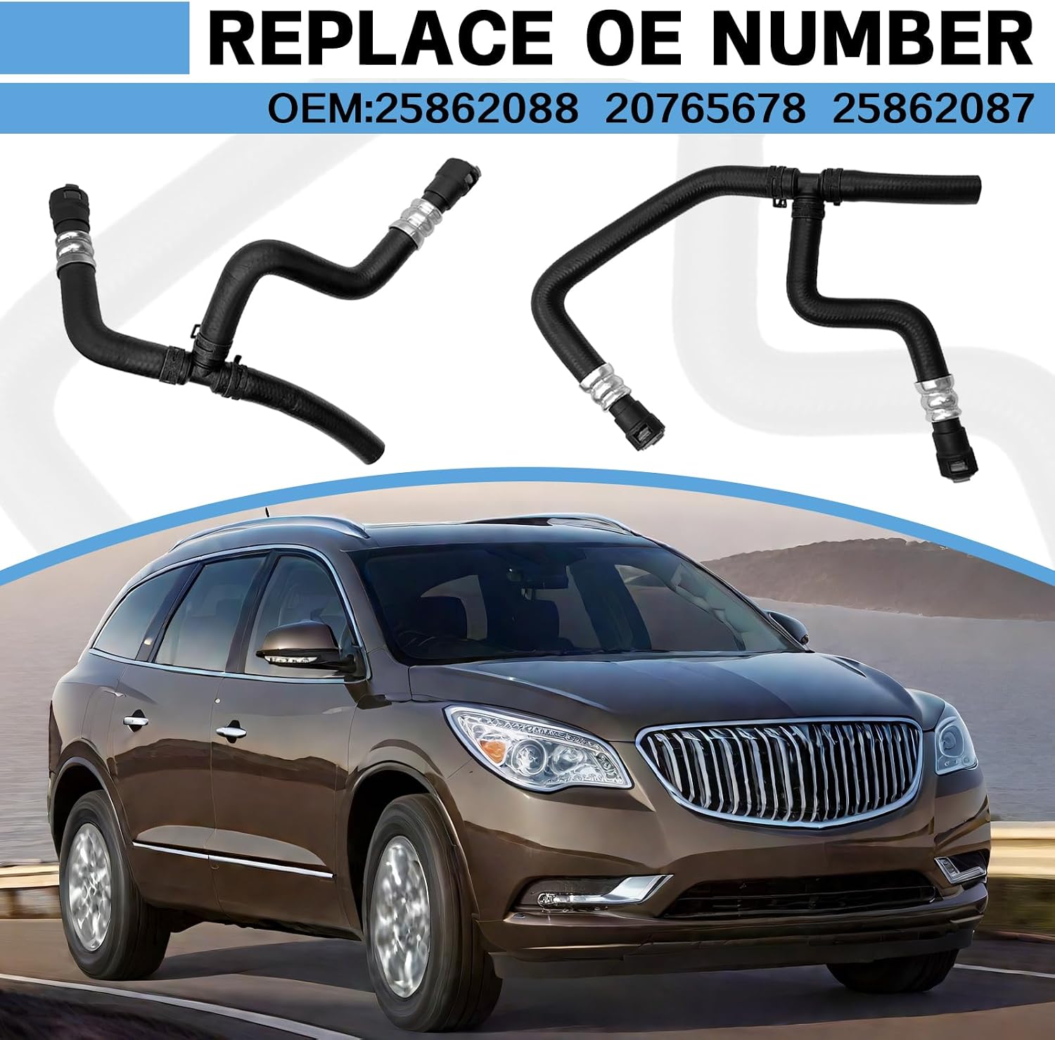 Engine Heater Hose Assembly Supply and Return Hose Compatible with Chevy Traverse 3.6L 2009-2017, Saturn Vision 3.6lL 2007-2010 etc, Replace OE #25862088 626-562 25862087 20765678