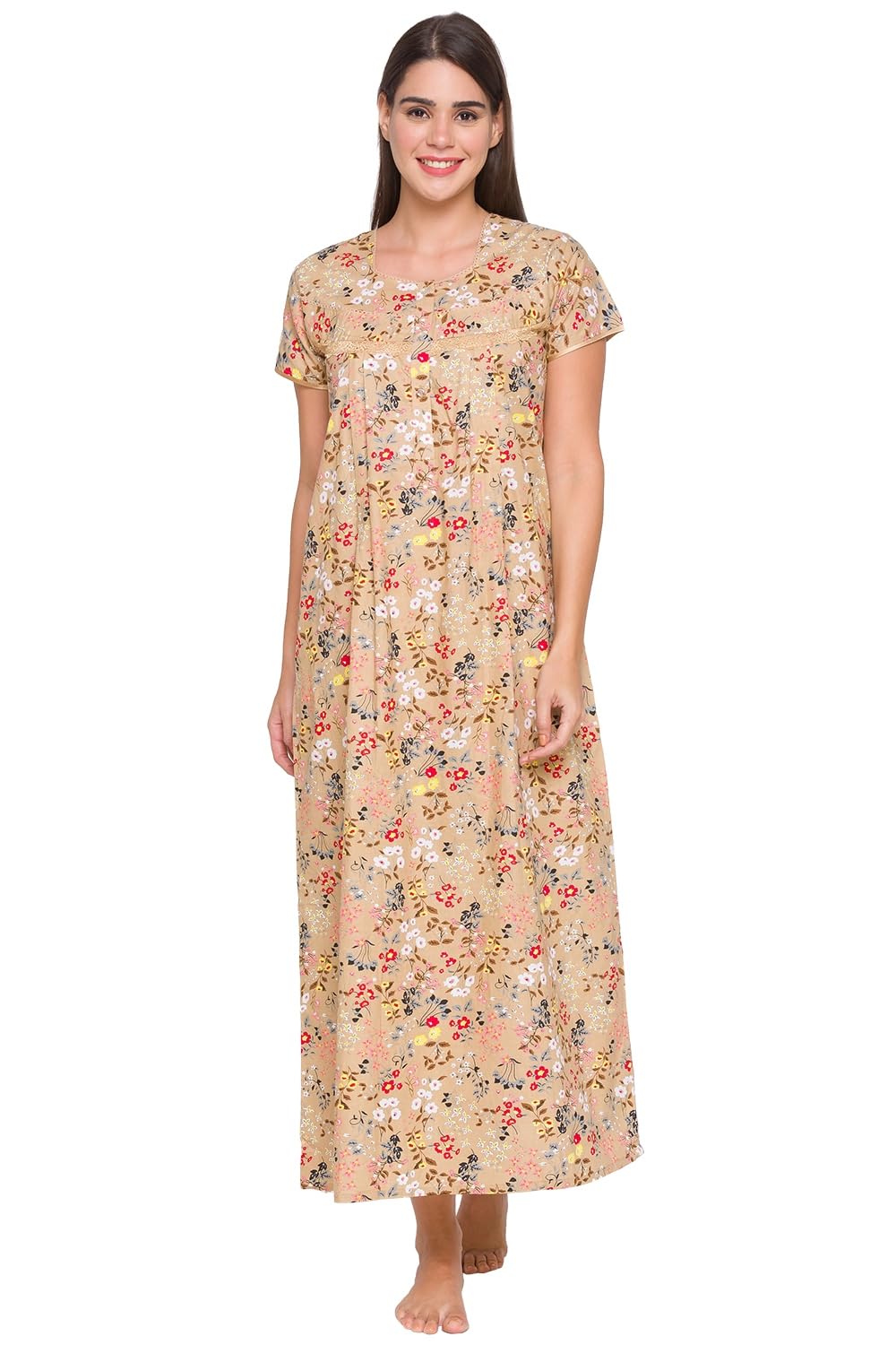 av2 Women's Cotton Floral Maxi Nighty-picture-11