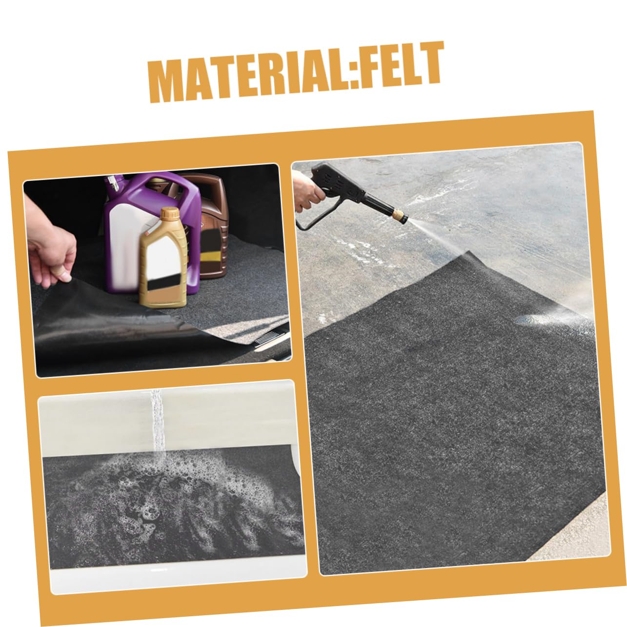 SOLUSTRE Tapis de Sol pour Garage en Feutre, Protection L’Huile, Lavable, pour Atelier et Garage, Surface Sûre et Stable, Entretien Facile